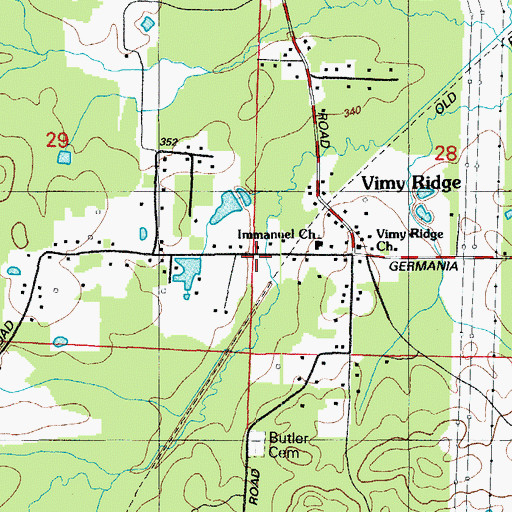 Topographic Map of Northeast Volunteer Fire Department District 19 Station 2, AR