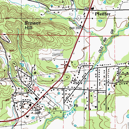 Topographic Map of Northside Fire Station, AR