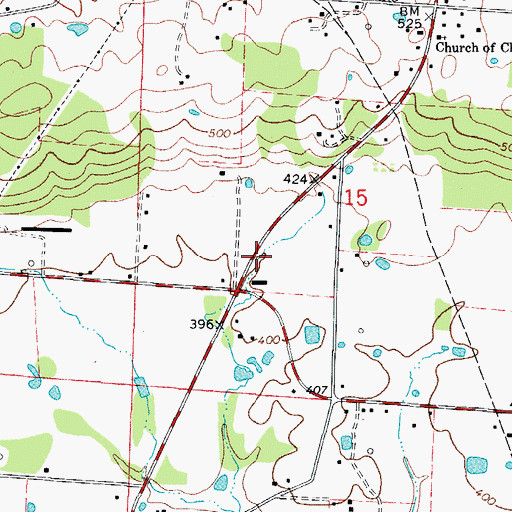 Topographic Map of Oak Bend Etna Fire Department, AR