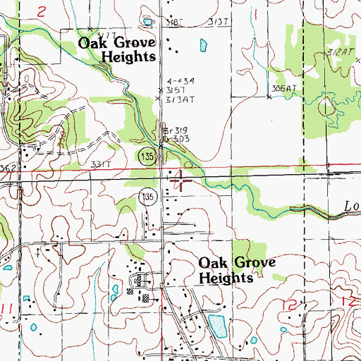Topographic Map of Oak Grove Heights Volunteer Fire Department, AR