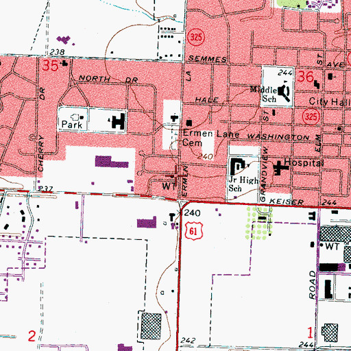 Topographic Map of Osceola Fire Department Station 2, AR