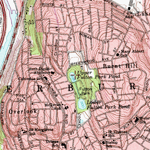 Topographic Map of Upper Fulton Park Pond, CT