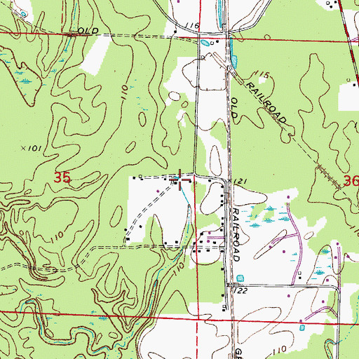 Topographic Map of Ouachita County Volunteer Fire Department Fire District 1 Pine Lake Station 3, AR