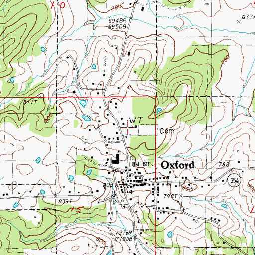 Topographic Map of Oxford Volunteer Fire Department, AR