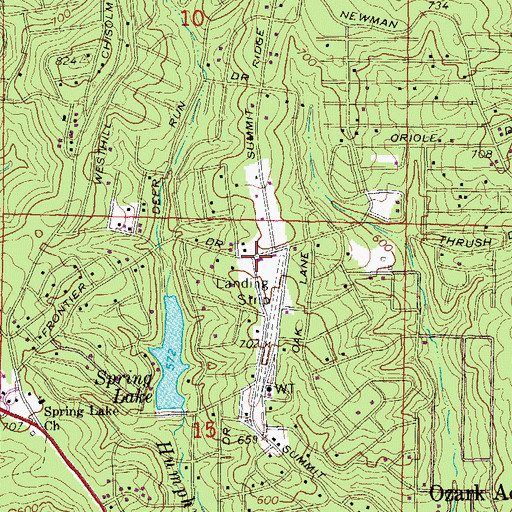 Topographic Map of Ozark Acres Volunteer Fire Department, AR