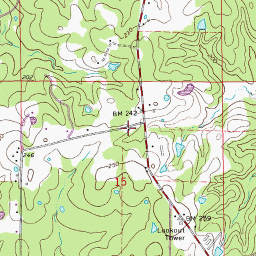 Topographic Map of Pansy Volunteer Fire Department, AR