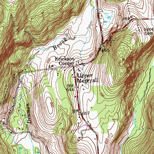 Topographic Map of Upper Merryall, CT