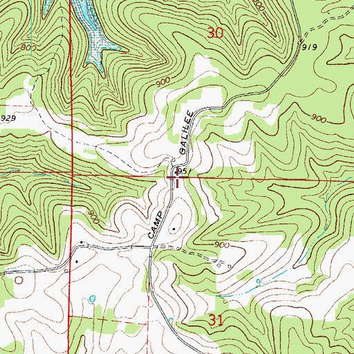 Topographic Map of Peel Volunteer Fire Department Substation, AR