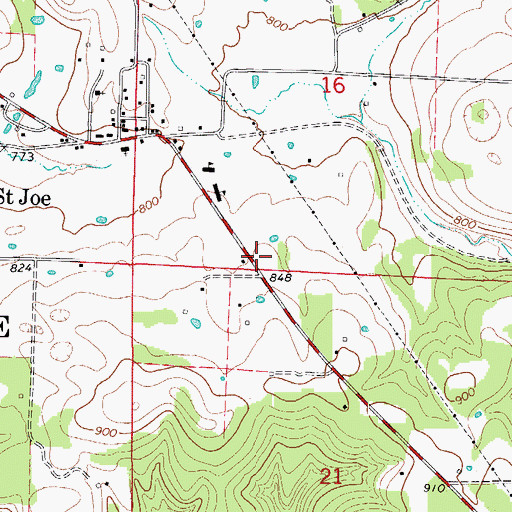 Topographic Map of Pindall Gilbert and Saint Joe Volunteer Fire Department, AR