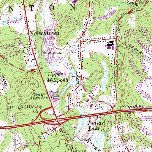 Topographic Map of Upper Millpond, CT