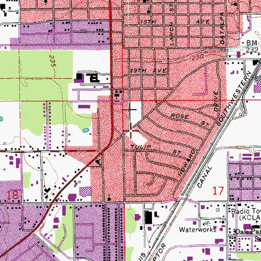 Topographic Map of Pine Bluff Fire Department Station 5, AR