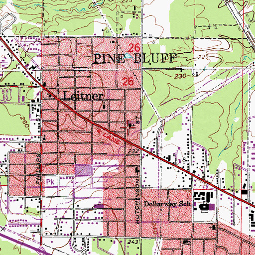 Topographic Map of Pine Bluff Fire Department Station 6, AR
