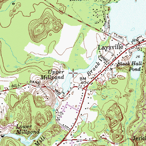 Topographic Map of Upper Millpond, CT