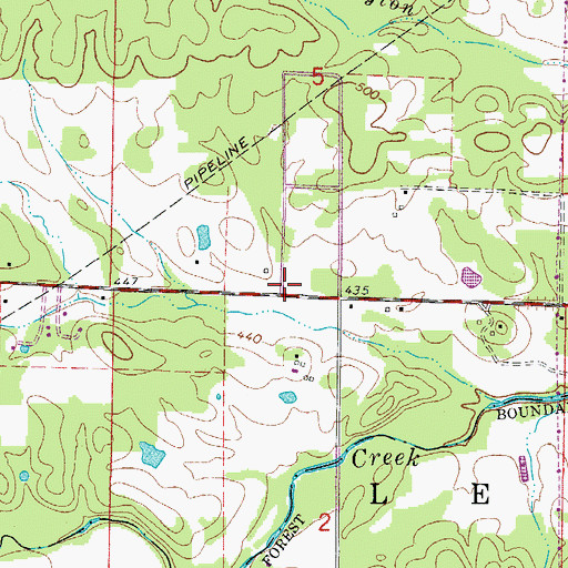 Topographic Map of Piney Fire Department Station 2, AR