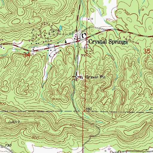 Topographic Map of Piney Fire Department Station 3, AR