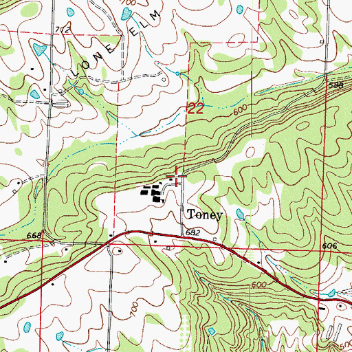 Topographic Map of Pleasant View Volunteer Fire Department, AR