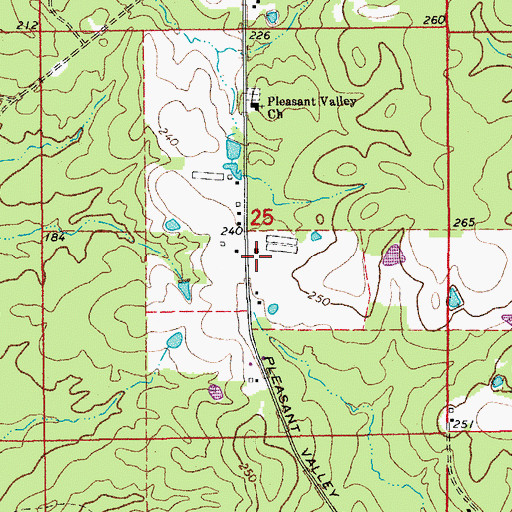 Topographic Map of Pleasantville Rural Volunteer Fire Department, AR