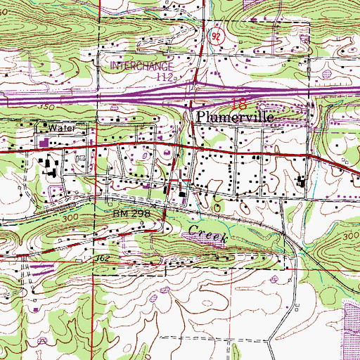 Topographic Map of Plummerville Volunteer Fire Department, AR