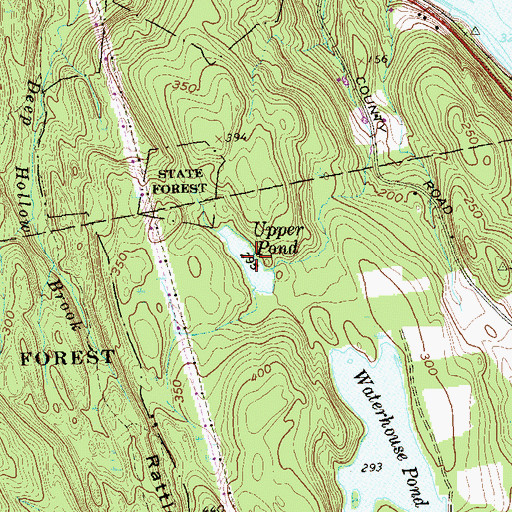 Topographic Map of Upper Pond, CT