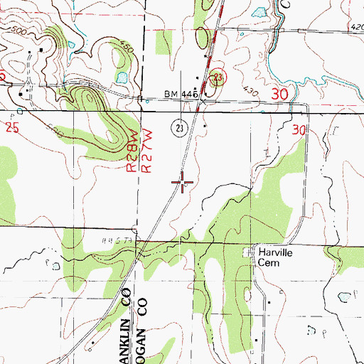 Topographic Map of Ratcliff Rural Fire Substation, AR