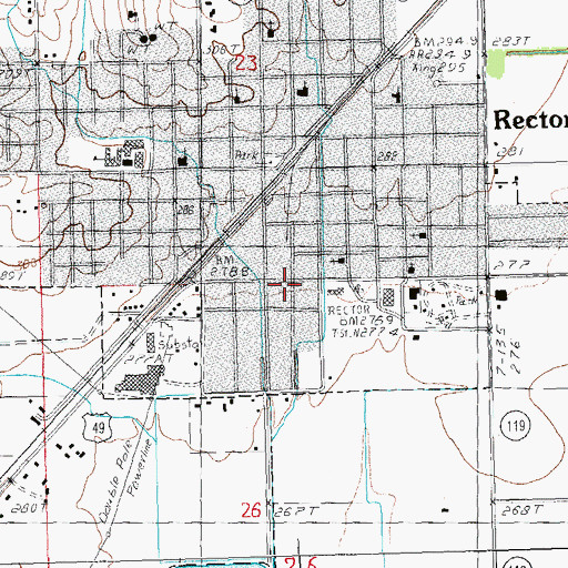 Topographic Map of Rector Volunteer Fire Department, AR