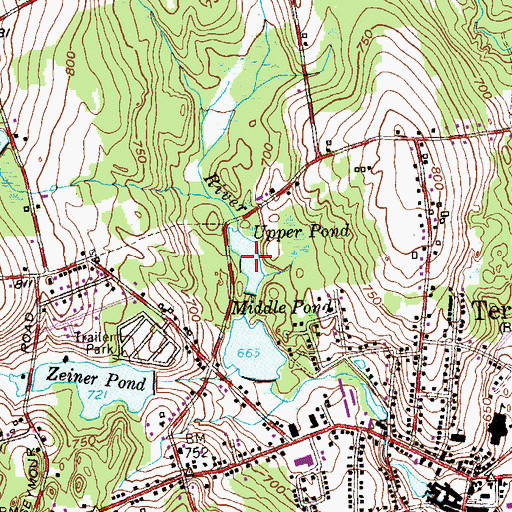Topographic Map of Upper Pond, CT