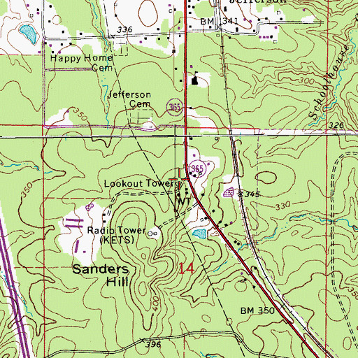 Topographic Map of Redfield Volunteer Fire Department Station 3, AR