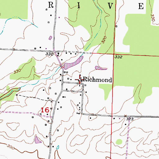 Topographic Map of Richmond Volunteer Fire Department, AR