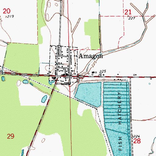 Topographic Map of Richwood Volunteer Fire Station, AR