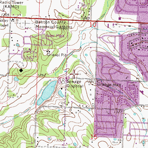 Topographic Map of Rogers Fire Emergency Training Center, AR