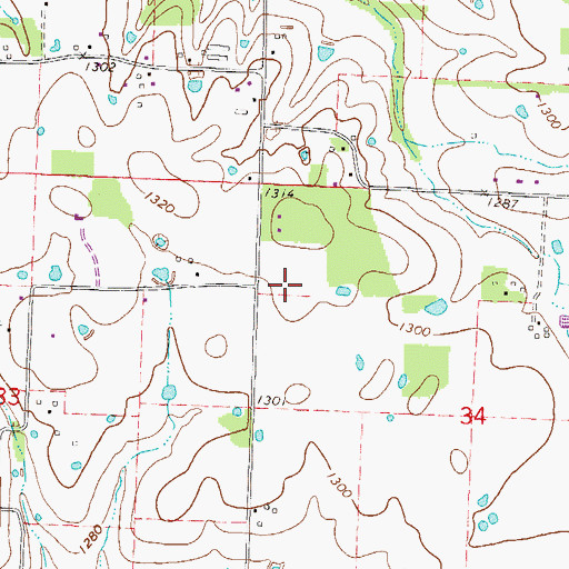 Topographic Map of Rogers Fire Station 6, AR