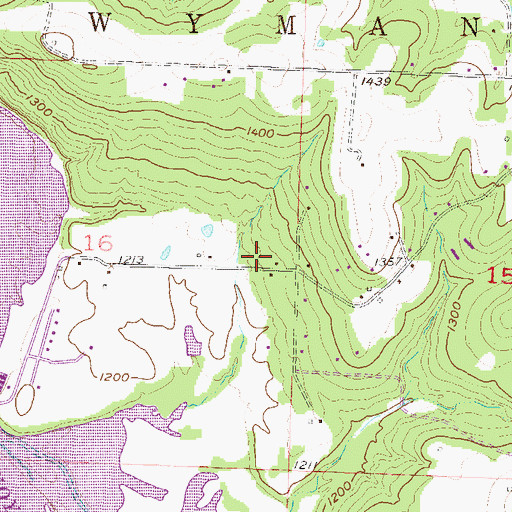 Topographic Map of Round Mountain Volunteer Fire Department, AR