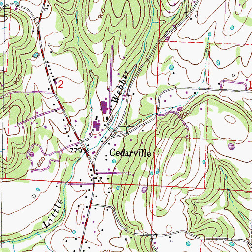 Topographic Map of Rural District 4 Cedarville, AR