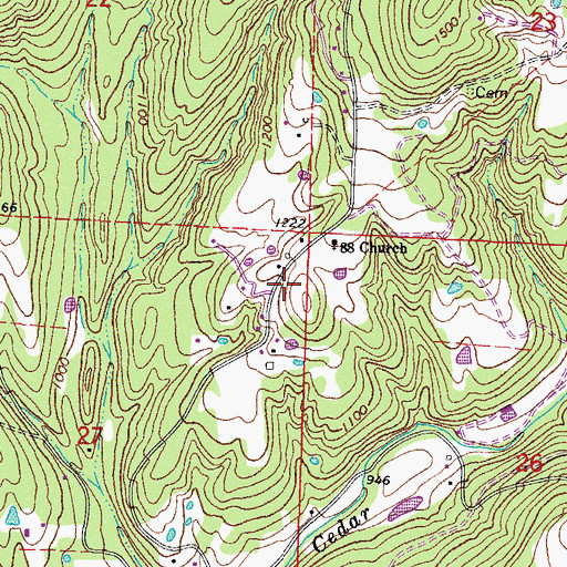 Topographic Map of Rural District 4 Station 88, AR