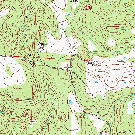 Topographic Map of Butterfield District 5 Volunteer Fire Department Webber Creek, AR