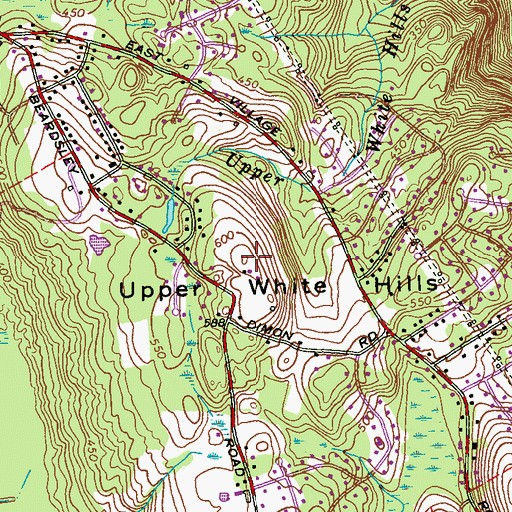 Topographic Map of Upper White Hills, CT