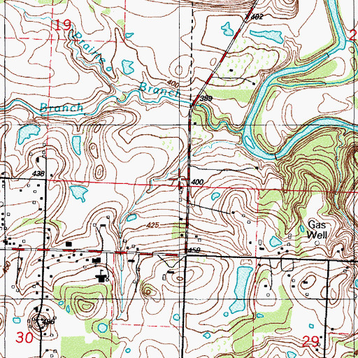 Topographic Map of Rural District 7 Kibler Fire Station 1, AR