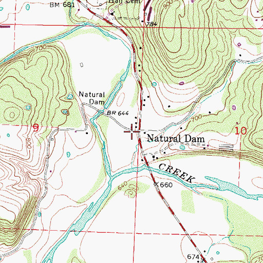Topographic Map of Rural District 9 Station 1, AR