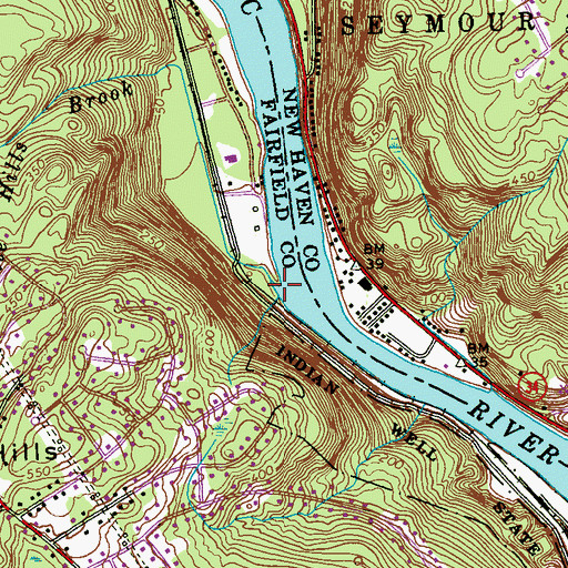Topographic Map of Upper White Hills Brook, CT