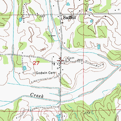 Topographic Map of Saffell Volunteer Fire Department, AR