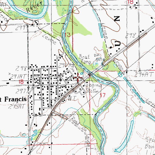 Topographic Map of Saint Francis Volunteer Fire Department, AR