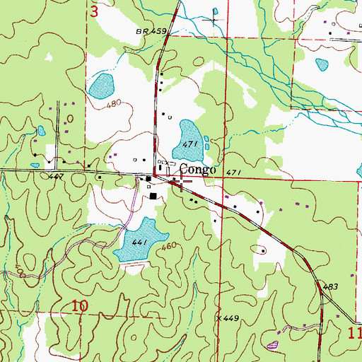 Topographic Map of Salem Fire Department Station 2, AR