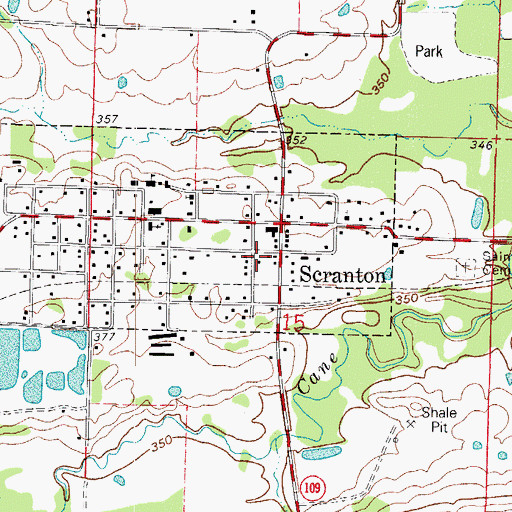 Topographic Map of Scranton Fire Department Station 1, AR