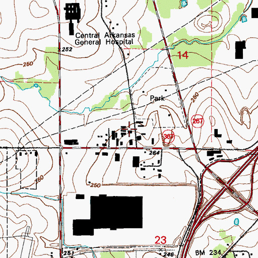 Topographic Map of Searcy Fire Department Central Station, AR