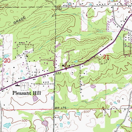 Topographic Map of Seventy West Fire Department Station 1, AR