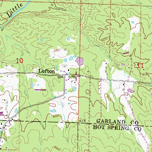 Topographic Map of Seventy West Fire Department Station 4, AR