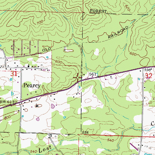 Topographic Map of Seventy West Fire Department Station 5, AR