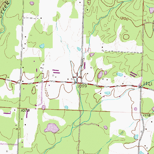 Topographic Map of Shady Grove Fire and Rescue, AR