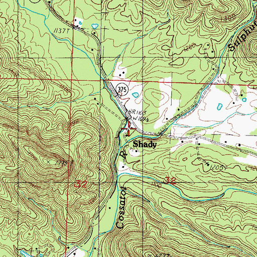 Topographic Map of Shady Station Fire District 10, AR