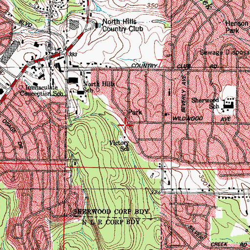 Topographic Map of Sherwood Fire Station 3, AR